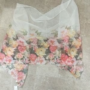 Silk floral scarf